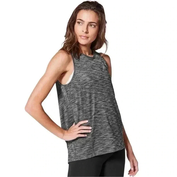 Lululemon Women’s Heather Gray Open Back Low Key Tank Top Size M/L - Picture 1 of 8